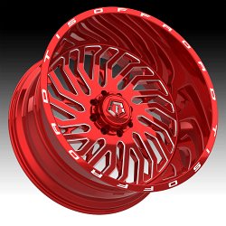 TIS Offroad 561RM Gloss Red Milled Custom Truck Wheels 2